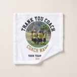 Thank you Coach with Team Name Photo Wash Cloth