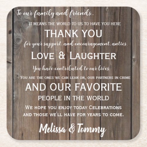 Thank you coaster Rustic Country Barn  favors