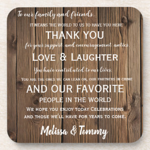 Thank you coaster Rustic Country Barn  favors