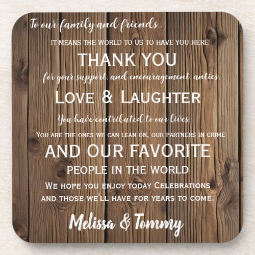 Thank you coaster Rustic Country Barn  favors