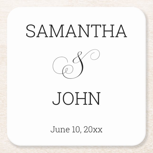 Thank you coaster wedding favors (Front)