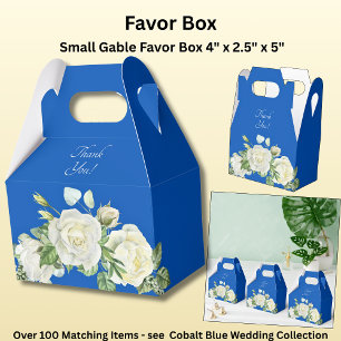 Thank You, Cobalt Blue & White Favor Boxes