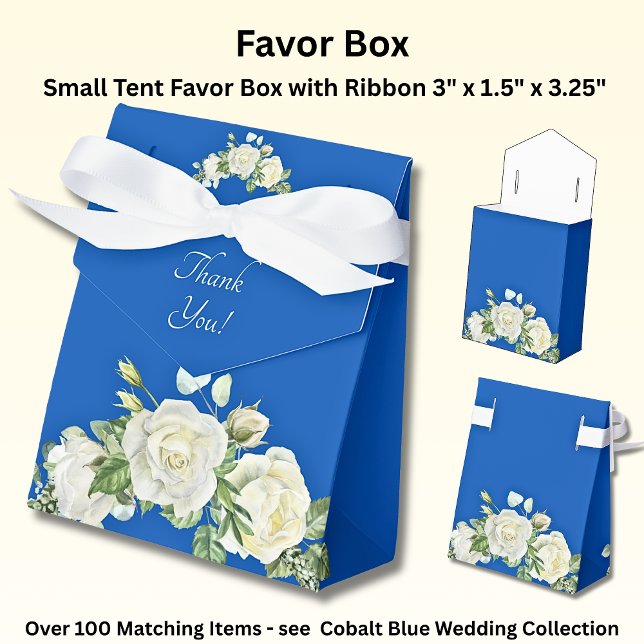 Thank You, Cobalt Blue & White Favor Boxes (Creator Uploaded)