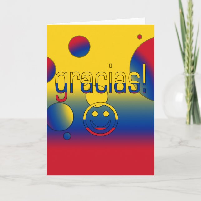 Thank you! Colombia Flag Colors Pop Art You Card (Front)