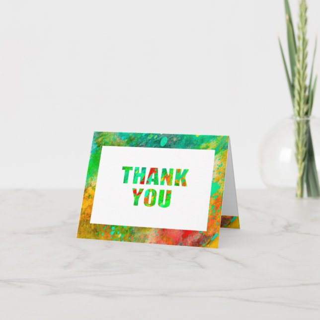 Thank You Color Splah Bold Modern   Card (Front)