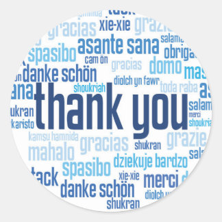 Thank you colorful blue envelope seal sticker