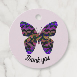 Thank You Colorful Butterfly Appreciation Favor Tags