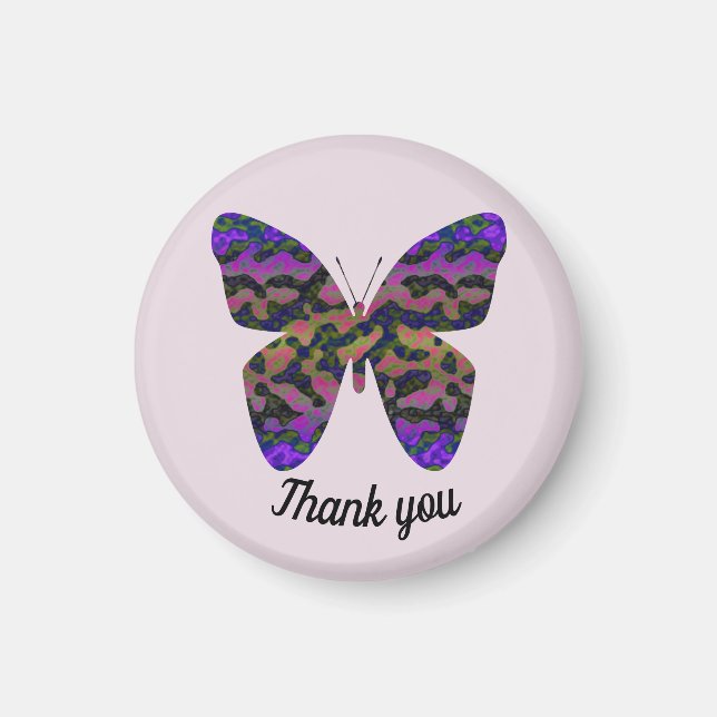 Thank You Colorful Butterfly Pastel Appreciation Magnet (Front)