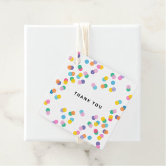 Thank You Colorful Confetti Polka Dots Favor Tags