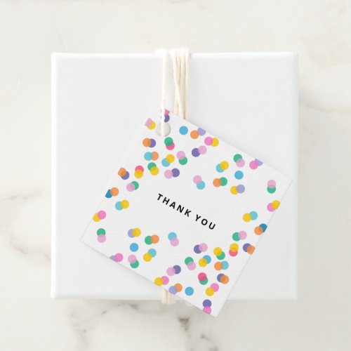 Thank You Colorful Confetti Polka Dots Favor Tags
