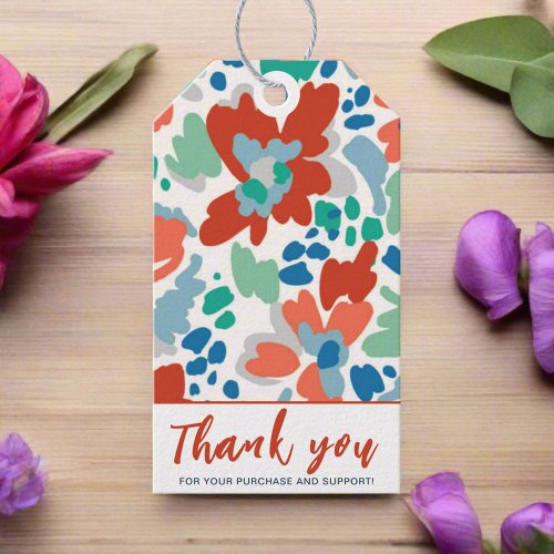 Thank You Colorful Floral Clothing  Gift Tags