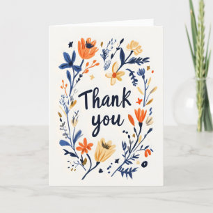 Thank You Colorful Flowers Holiday Card