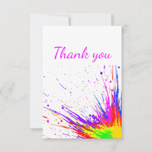 Thank You Colorful Fun Explosion Fireworks Card