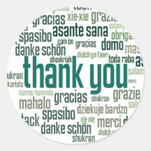 Thank you colorful green envelope seal sticker