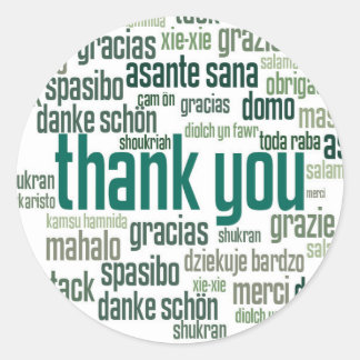 Thank you colorful green envelope seal sticker