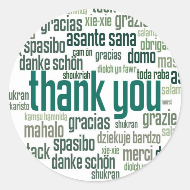 Thank you colorful green envelope seal sticker (Front)