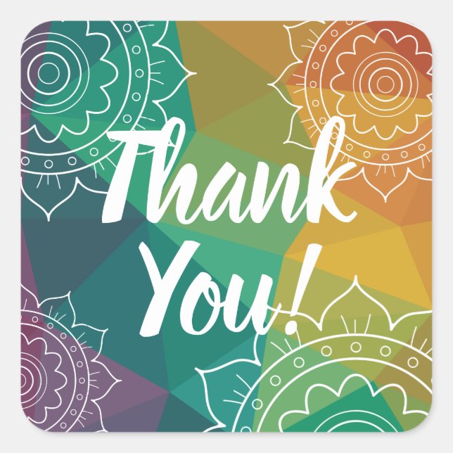 Thank you colorful mandala sticker (Front)