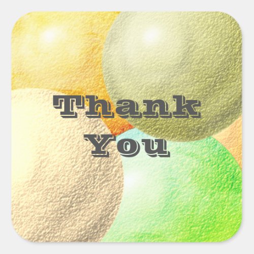 Thank You Colorful Pastel Circles Playful Thanks Square Sticker