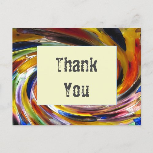 Thank You Colorful Tie_Dye Swirls Appreciation Postcard