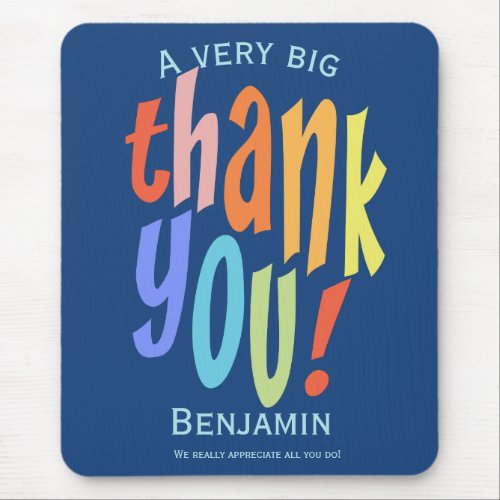 Thank You Colorful Typographic Mouse Pad