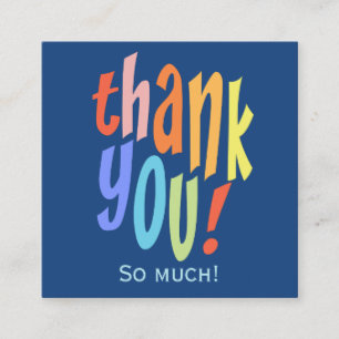 Thank You Colorful Typographic Square Business Card
