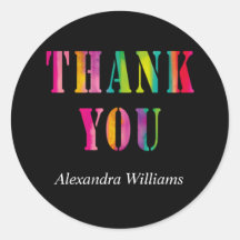 Thank You Colorful Typography Personalized