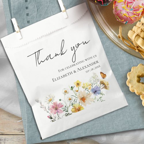  Thank You  Colorful Wildflower Boho Wedding Favor Bag