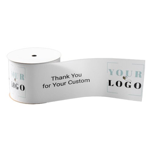 Thank You Company Logo Template White 3 Wide Grosgrain Ribbon