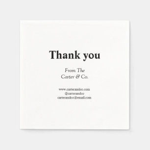 thank you company name from website social emails napkins
