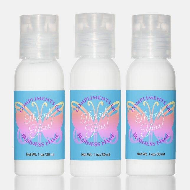 Thank You Compliments Of Bus Name RainbowButterfly Hand Lotion (Set)