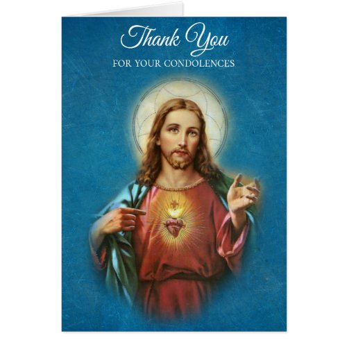 Thank You  Condolence Sympathy Sacred Heart Jesus