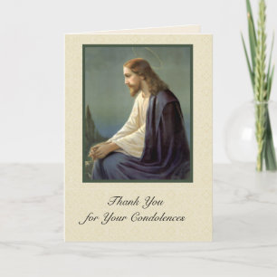 Thank You Condolence Sympathy Sorrowful Jesus