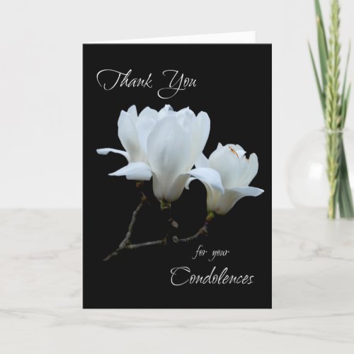 Thank you condolences white magnolias