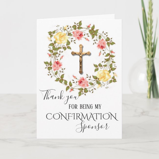 Thank You Confirmation Sponsor Flowers Crucifix