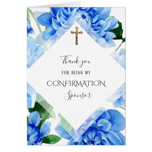 Thank You Confirmation Sponsor Flowers Crucifix (Front)