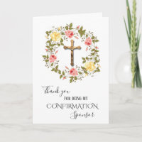Thank You Confirmation Sponsor Flowers Crucifix