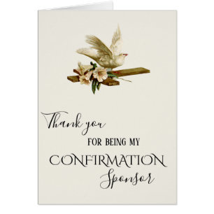 Thank You Confirmation Sponsor Holy Spirit Cards