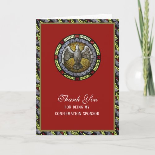 Thank You Confirmation Sponsor Stained Glass Dove