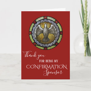 Thank You Confirmation Sponsor Stained Glass Dove Card