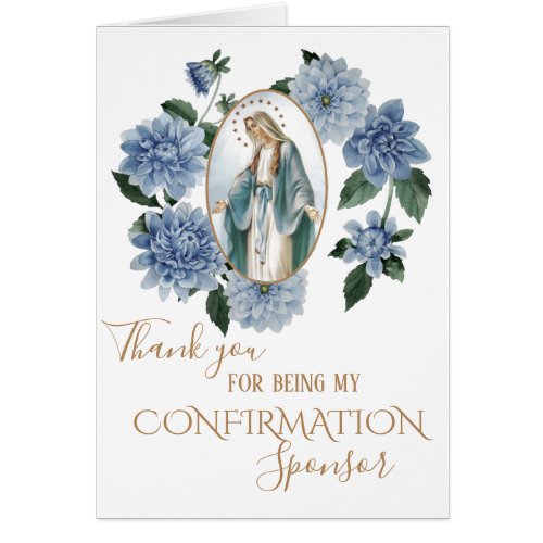 Thank You Confirmation Sponsor Virgin Mary Flowers