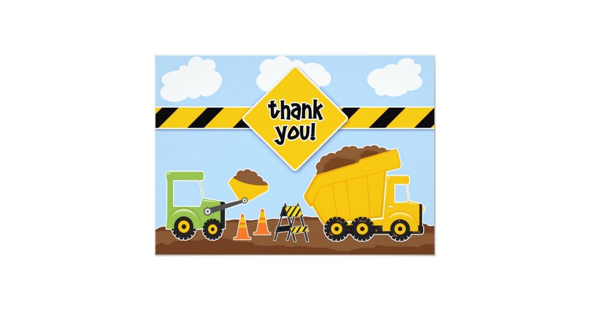 Thank You Construction Flat Card | Zazzle.com