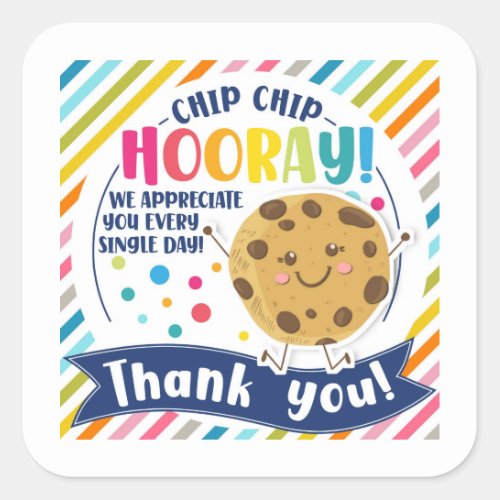  Thank you cookie favor gift youre the best Square Sticker