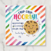 chip chip hooray cookie volunteer favor tags | Zazzle