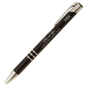 Thank You Cool Black Wedding Favor Ball Point Pen