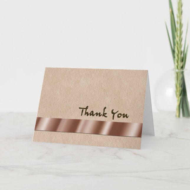 Thank You - Copper Ribbon Card (Front)
