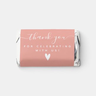 Thank You - Coral Wedding Hershey's Miniatures