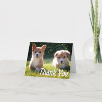 Thank You Corgie ( Pembroke ) Puppy Dog Note Card