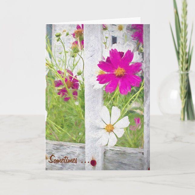 thank you cosmos flower garden card (Front)