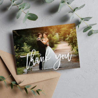 THANK YOU | Country text wedding thank you card