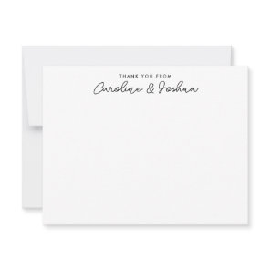 Thank You Couple Newlywed Name Wedding Stationery Note Card